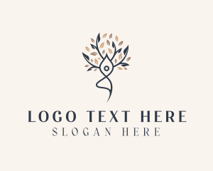 Yoga - Eco Yoga Woman Tree logo design