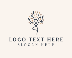 Eco Yoga Woman Tree Logo