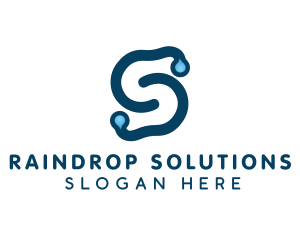 Raindrop - Water Station Letter S logo design