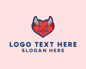 Satan - Love Heart Devil logo design
