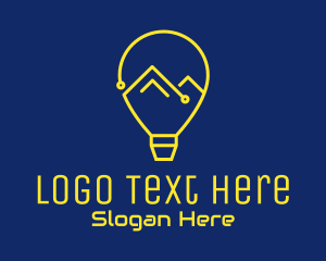 Gadget Store - Mountain Circuit Lightbulb logo design