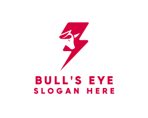 Lightning Charging Bull logo design