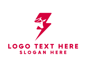 Horn - Lightning Charging Bull logo design