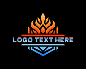 Cooling - Fire Ice Heating logo design