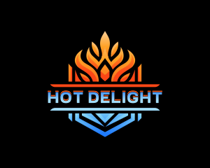 Fire Ice Heating logo design