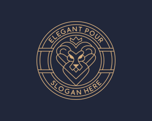 Elegant Lion Crown logo design