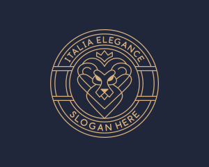 Elegant Lion Crown logo design