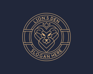 Elegant Lion Crown logo design