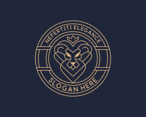 Elegant Lion Crown logo design