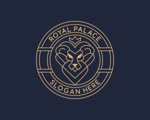 Elegant Lion Crown logo design