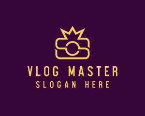 Vlogger - Camera Photographer Crown logo design