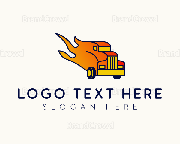 Flaming Freight Truck Logo