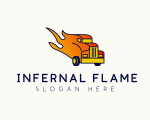 Flaming Freight Truck logo design