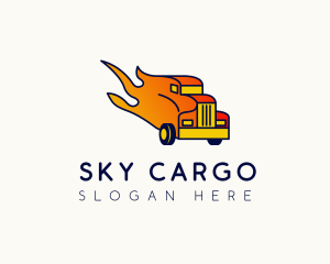 Flaming Freight Truck logo design