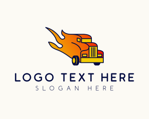 Freight - Flaming Freight Truck logo design
