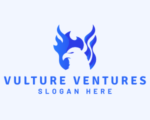 Vulture - Angry Eagle Flame logo design