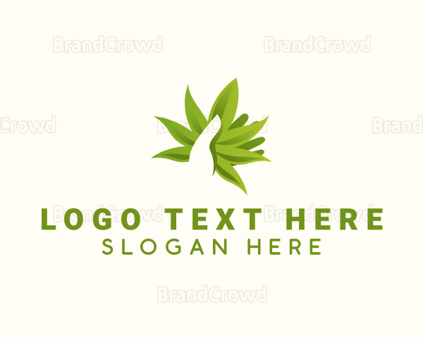 Leaf Cannabis Hand Logo