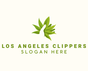 Leaf Cannabis Hand Logo