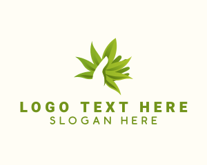 Medication - Leaf Cannabis Hand logo design