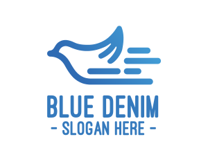 Blue Fast Bird  logo design