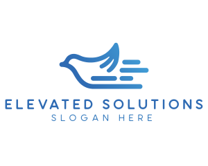 Blue Fast Bird  logo design