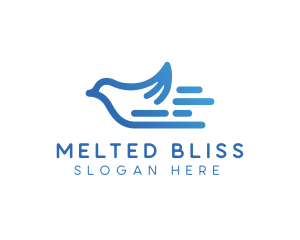 Blue Fast Bird  logo design