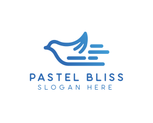 Blue Fast Bird  logo design