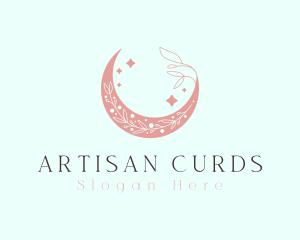 Starry Floral Moon logo design