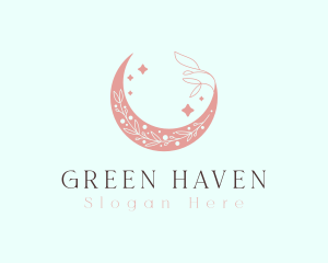 Starry Floral Moon logo design