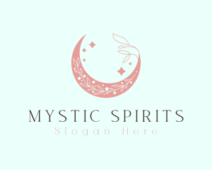 Starry Floral Moon logo design