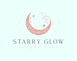 Starry Floral Moon logo design