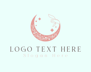 Leaf - Starry Floral Moon logo design
