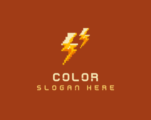 Pixel Lightning Bolts Logo