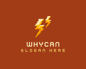 Arcade - Pixel Lightning Bolts logo design