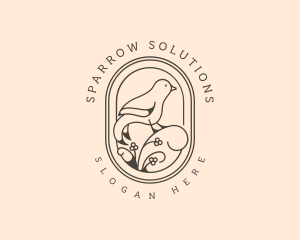 Plant Sparrow Bird logo design