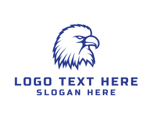 Blue Falcon - Angry Eagle Bird logo design