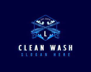 Pressure Washer Cleaning logo design