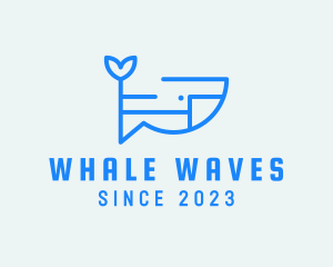 Whale - Geometric Whale Waterpark logo design