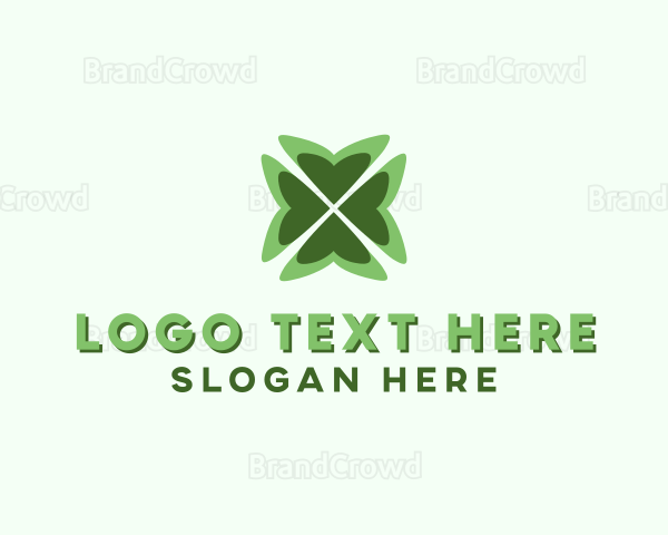 Four Leaf Heart Clover Logo