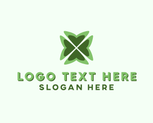 Shamrock - Four Leaf Heart Clover logo design