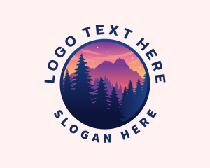 Mountain - Forest Outdoor Mountain logo design