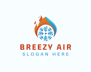 Flaming Snow Air Conditioner logo design