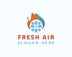 Flaming Snow Air Conditioner logo design