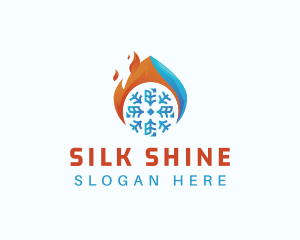 Flaming Snow Air Conditioner logo design