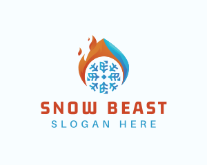 Flaming Snow Air Conditioner logo design