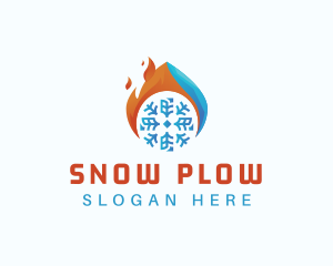 Flaming Snow Air Conditioner logo design