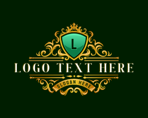 High End - Luxury Shield Crown logo design