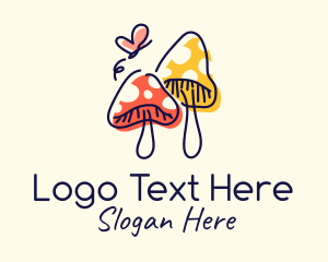 Cute Mushroom Cartoon Logo