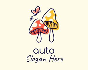 Cute Mushroom Cartoon Logo