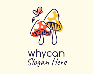 Cute Mushroom Cartoon Logo